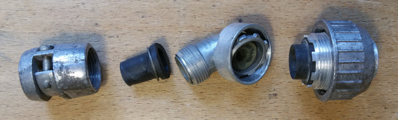 Plessey Mk. 4 series 6 way free socket and cable strain relief accessories - partly assembled